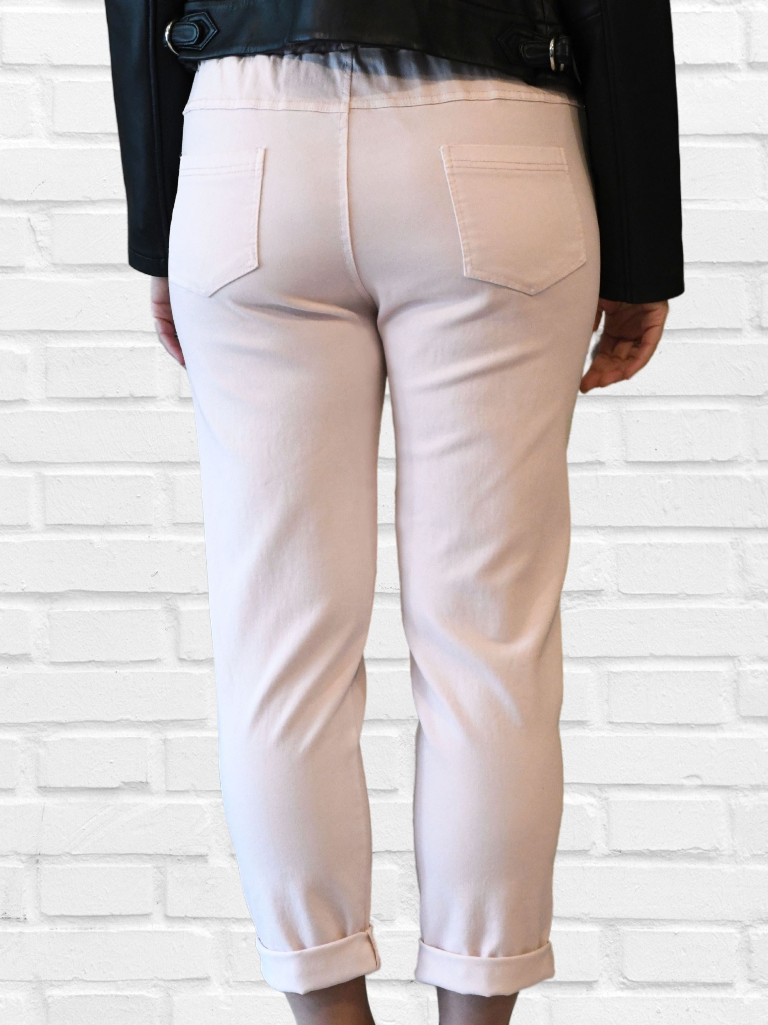 Pantalon chino rose poudré