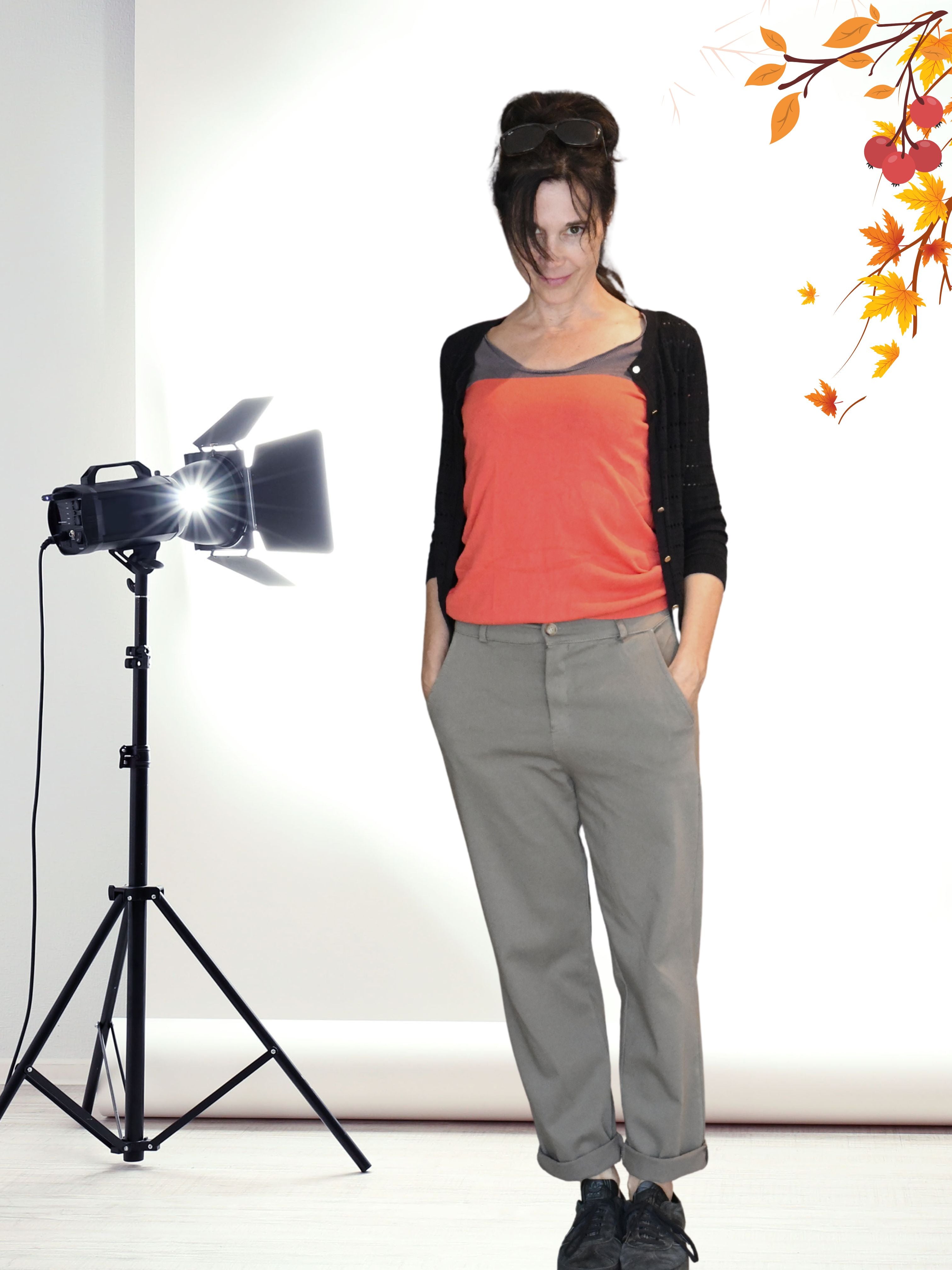 Pantalon chino gris-kaki